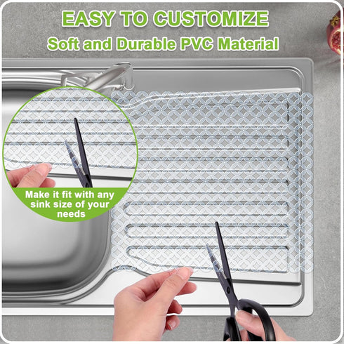2 Pack 12 11.2 Inches Coopay Kitchen Sink Mat Plastic Protect Mat PVC Eco-friendly Adjustable Stainless steel/Porcelain
