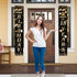 Happy Birthday Cheers to 18 Years Black Gold Yard Sign Door Banner for 18th Birthday Decorations Party Supplies