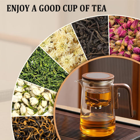 800ml/27.1oz Enchant Tea Pot - Witchcraft Magic Glass Teapot, Magnetic Water Separation Design, Borosilicate Infuser