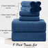 8 Set-2 Sheets,2 Towels,4 Washcloths-600GSM Piece Large Navy Family Bath Towel Oversized Bath Towel Hand Soft Highly