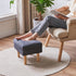 15.75" UHBD023BG YMYNY Small Foot Stool Ottoman, Footrest with Sponge Soft Padded Seat, Cotton-Linen Blend Fabric