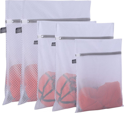 Kimmama Mesh Laundry Bags, Lingerie Bags for Washing Delicates, Zipper Net Washer Sack for Cleaning Cloths