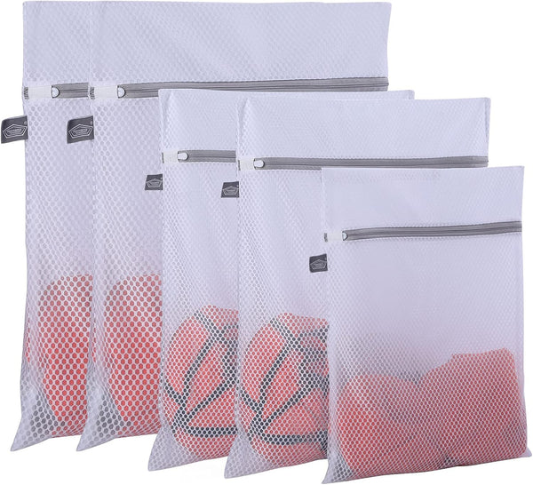 Kimmama Mesh Laundry Bags, Lingerie Bags for Washing Delicates, Zipper Net Washer Sack for Cleaning Cloths