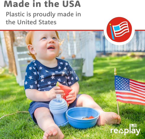 12 oz. Set 6 Re-Play Toddler Bowls of - Kids Deep-Walled, Durable & Reusable Snack and Meal Bowls, Dishwasher