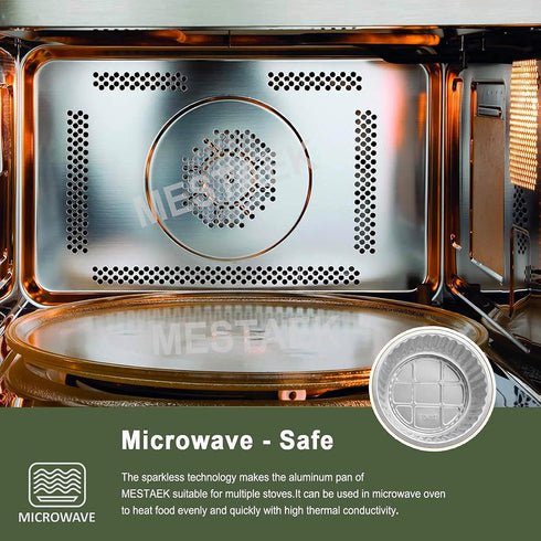 7" Sturdy Aluminum Foil Pans with Lids - 5 Pack Heavy Duty Reusable Tin for Cooking and Baking