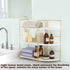 Golden 3-Tier Kitchen Spice Rack, Triangle Bathroom Countertop Storage Shelf, Stackable Organizer, Corner Shelf