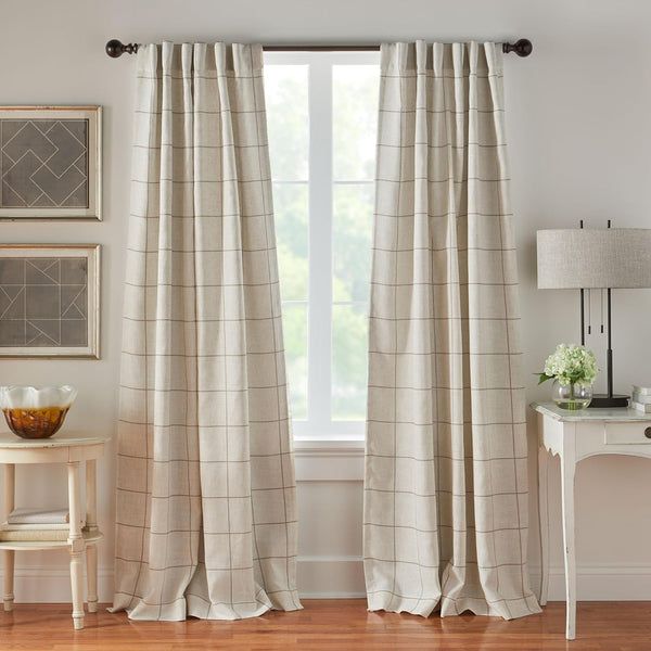 Elrene Home Fashions Brighton Windowpane Plaid Blackout Window Curtain, Living Room and