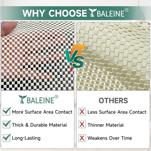 BALEINE Non Slip Rug Pad, Extra Thick Gripper for Hardwood Floors, 2'x3'