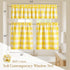 3 Set, 2 26x36 Inch 54x18 Inch, Native Fab Buffalo Check Short Window Curtains, Piece Tier and Valance Tiers