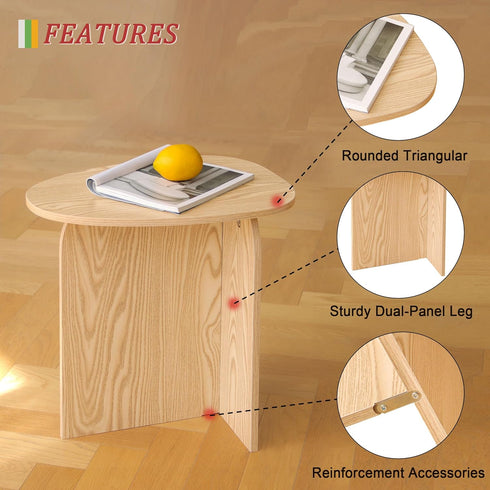 AWASEN Small Side Table, Mini End Table Living Room, Modern Accent Table with Unique Tabletop, Short Bedside Table