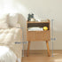 AWASEN Fluted Nightstand, Mid Century Modern Bedside Table with Storage Drawers, Wood Night Stand Bed Side Table