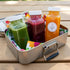 8oz 2 Pack 8 oz kitchentoolz Square Glass Juice Shot Bottle with Lid Milk Glass Bottles with Lids for Lunch Box