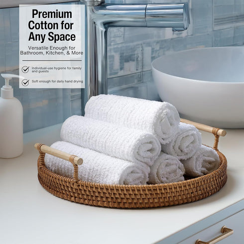 12" 12", 100% Set 24, Living Fashions Bar Mop Cleaning Kitchen Dish Cloth Towels x Cotton, Machine Washable, Everyday