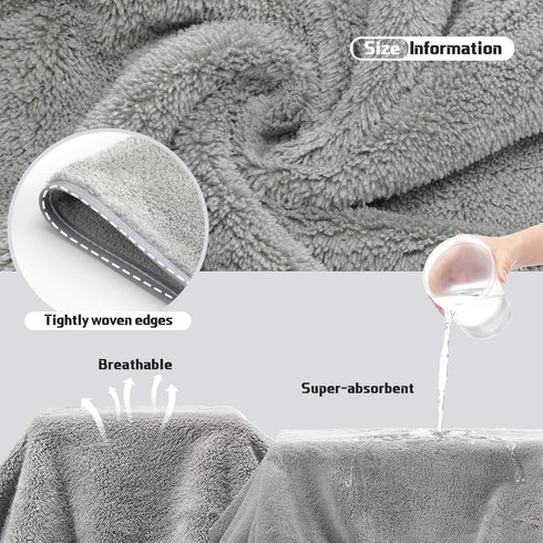 24 Set: 2 4 6 8 4 Mixweer Piece Light Grey Microfiber Absorbent Towel Oversized Bath Sheets, Bath Towels, Hand