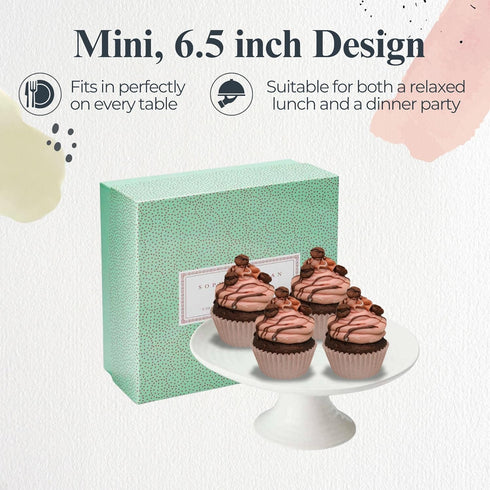 Portmeirion Sophie Conran White Mini Cake Stand, 6.5 Inch for Dessert Display
