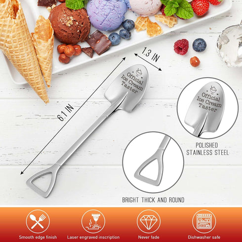 Funny Ice Cream Shovel Gifts for Ice Cream Lovers, Birthday Gift for Women Men Engraved Spoon Official Ice Cream