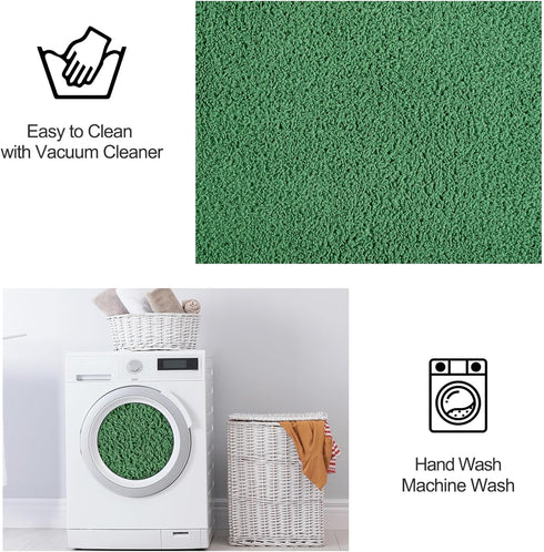 5x8 FlyDOIT Area Rugs for Bedroom Living Room, Green Super Soft Comfy Thickened Memory-Foam Indoor Carpets, Modern