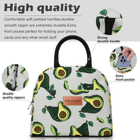 BALORAY Insulated Lunch Bag for Women Men, Reusable Lunch Tote for Work, Picnic or Travel