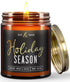 Holiday Candles, Christmas Scented Soy Candle, ‘Holiday Season’ with Apple, Cinnamon & Clove, 9oz