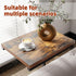 Simple Trending TV Tray, C Shaped End Table for Couch, Side Table with Metal Frame for Living Room, Bedroom, Rustic