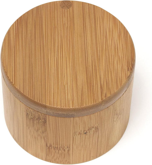 Lipper International Bamboo Wood Salt or Spice Box with Swivel Cover, 3-1/2" x 2-3/4"