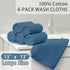 6 Pack, 13"x13" 100% Blue Washcloths - Cotton | Lightweight | Thick | Quick Dry | Soft | Absorbent, Wash Cloths