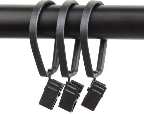 Rod Desyne Black Curtain Pivot Rings for 1-Inch Rod, Set of 10