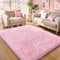 KICHOWUA Pink Fluffy 4x6 Area Rugs for Bedroom Girls, Soft Washable Fuzzy Furry