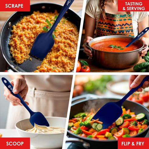 Silicone Spoon Spatula, 600ºF Heat-Resistant Non-Stick Rubber Spoonula, UpGood Kitchen Utensils, Blue