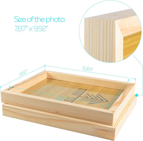 Wooden Picture Frames 8x10 Inch Set of 2, 100% Eco Unfinished Wood with Real Glass
