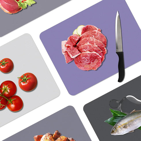 Plastic Cutting Boards for Kitchen, WK Small Flexible Cutting Board Set of 5, Non-Slip Mats for Meat, BPA Free, Mini