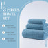 MICROFI Set, 3 New ber Bath Towel Piece, Oversize, Quick Dry, Lint Free, Includes Body, Hand and Face Towels