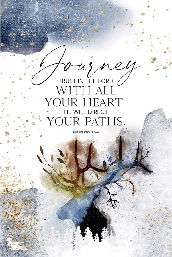 DEXSA Journey Trust in the Lord Wood Plaque, Made in the USA, 6"x9", Elegant Vertical Frame Wall Decoration