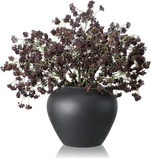 Thiccywoov 6 Pcs Plum Faux Berry Stems Artificial Dusty Sedum Berry Stems Picks