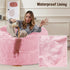 Bean Bag Cover (No Filler), Soft Faux Fur Stuffed Animal Bean Bag Storage Only Cover, Fluffy Plush Bean Bag Chair Cover