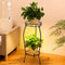 Dunkive Plant Stand indoor Outdoor 2 Tier 27" with Grow Light, Tall Metal