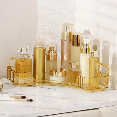 Counter Countertop 1 YCIA&DONE Corner Bathroom Organizer, Makeup Organizer for Vanity, Skincare Cosmetic Perfume Tray