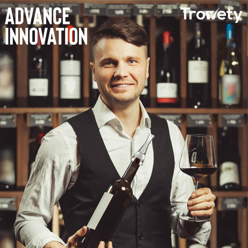Hawk-Bill Shape Wine Aerator Pourer, Unique Built-In System for Fast Decanting, Fits Most Bottle Spouts