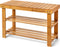 Bamboo 3 Tier Shoe Rack Bench, Premium Shoe Organizer or Entryway Bench,