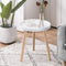 Apicizon Round Side Table, White Tray Nightstand Coffee End Table for Living