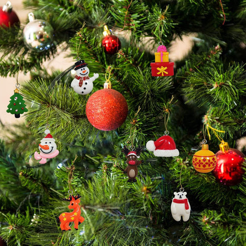 30pcs Mini Christmas Ornaments for Mini Tree Decorations, Small Resin Miniatures for Craft Christmas Decor