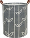 HIYAGON Large Waterproof Storage Baskets - Collapsible Canvas Basket for Kids Room, Toy Organizer, Home Decor (Grey
