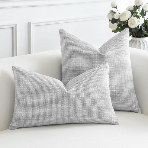 OTOSTAR Linen Throw Pillow Covers Set of 2, Decorative Square Pillowcases 26x26 Inch for Home Decor and Sofa