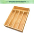 Bamboo Kitchen Drawer Silverware Organizer, 9 Inch Tray Holder for Small Drawer, 5-Slots Cutlery Tray