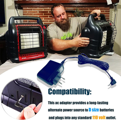 DC AC Power Adapter for Mr Heater MH18B Big Buddy & Tough Buddy Heater, 6 Volt US Compatible