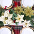 Supla 24 Pack Christmas Gold Glitter Poinsettia Flowers Picks, 5.9" Wide Christmas Tree Ornaments for Holiday