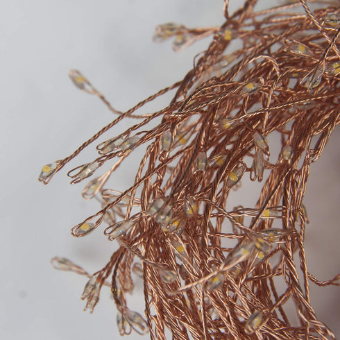 200 Qbis Warm White Cluster Lights on Thin Copper Wire, Micro LED USB Plug in Christmas Fairy Lights, Timer, Multi
