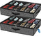 Under Bed Shoe Storage Organizer for Closet - Fits 24 Pairs, Sturdy Underbed Shoe Storage Box Bins, Set of 2