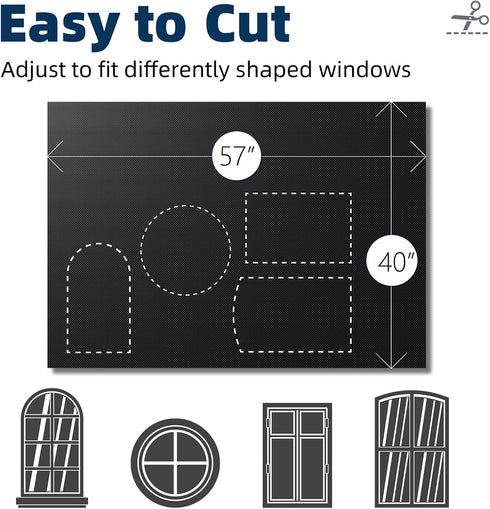 Portable Blackout Curtains 40"×57", 100% Blackout Material Shades with Strong Hook and Loop Tape for Nursery Travel