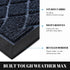 Yimobra Front Door Mats - Heavy Duty Water Absorbent Mud Resistant Easy Clean Entry Outdoor Indoor Rugs (Blue)